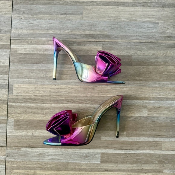 Steve Madden AFFINITY metallic pointed toe stiletto mule heels, women’s size 6 - Picture 7 of 8